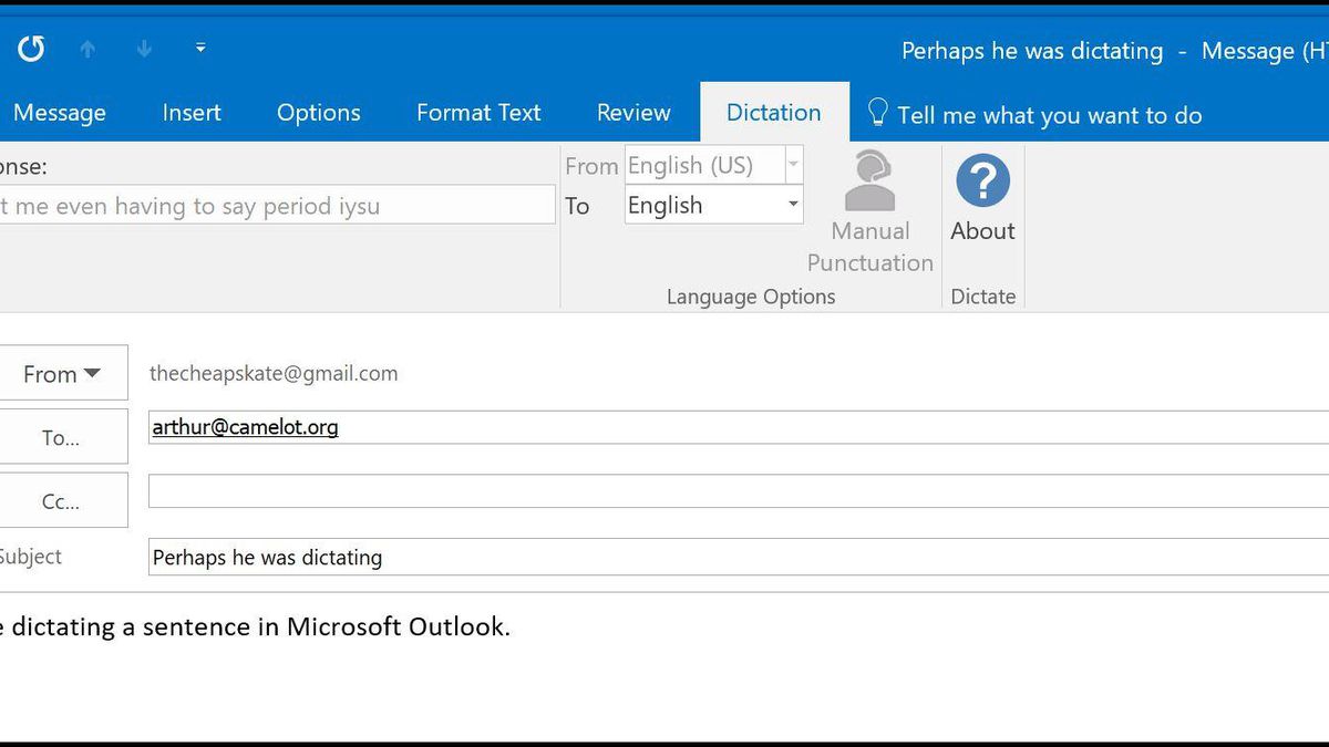 microsoft word dictation feature